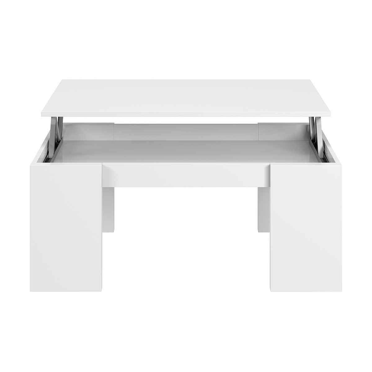 MESA DE CENTRO ELEVABLE BLANCO LACADO