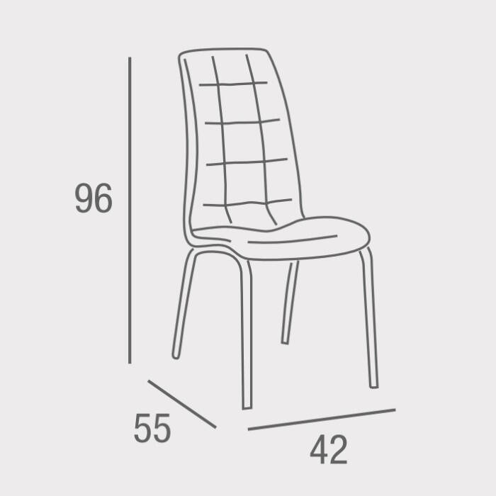 SILLA DE COMEDOR ALEXIA GRIS OSCURO POLIPIEL