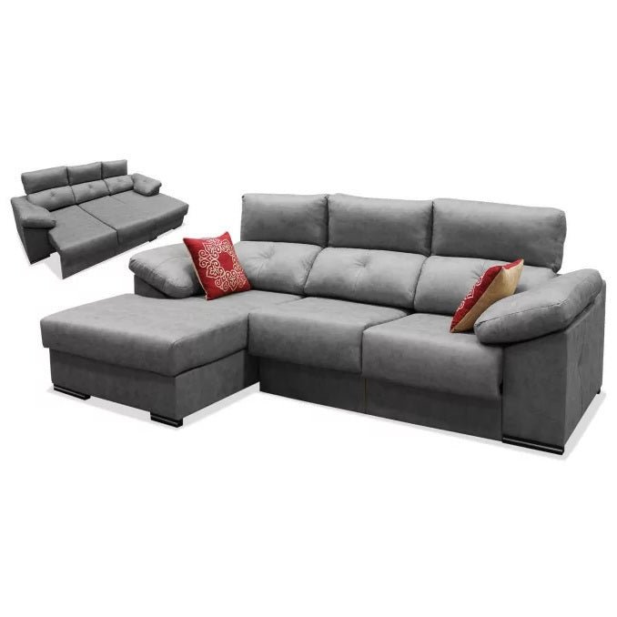 SOFA CHAISELONGUE 240CM. 3 ASIENTOS