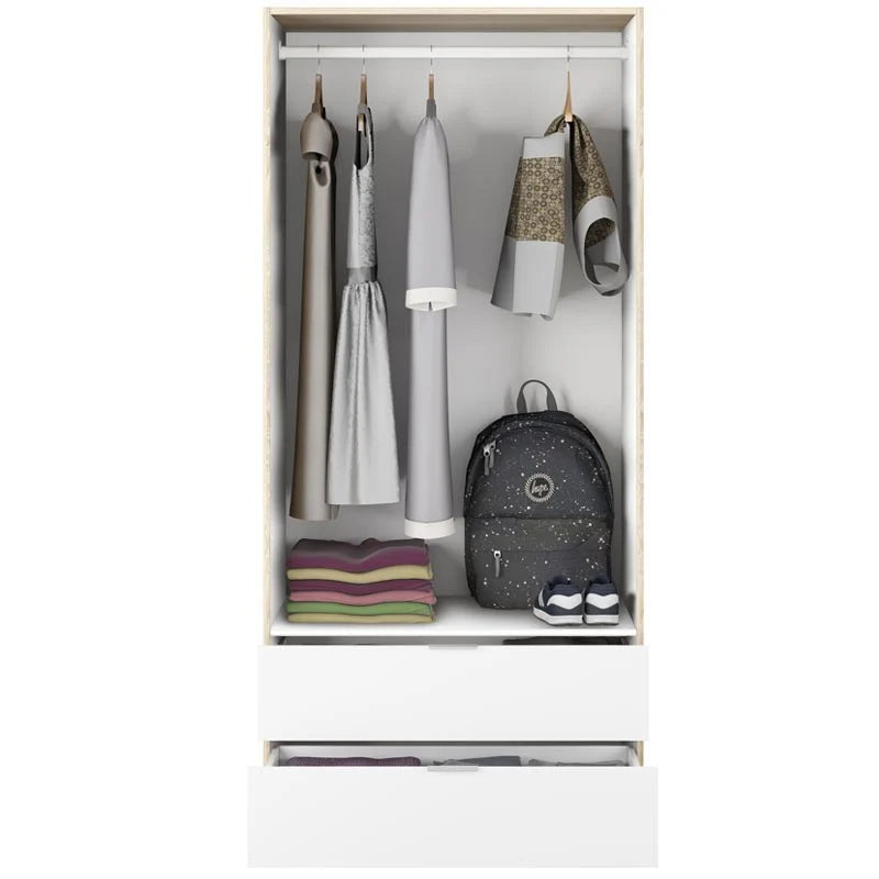 ARMARIO JUVENIL LC 2 PUERTAS 2 CAJONES 82X180CM