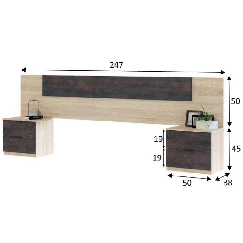 CONJUNTO DE CABECEROS + 2 MESITAS ALAYA