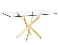 MESA DE COMEDOR CON CRISTAL NENCY