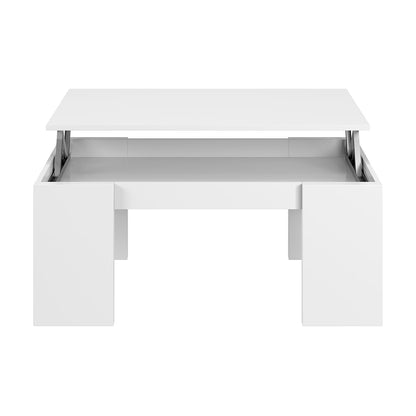 MESA DE CENTRO  ELEVABLE BLANCO LACADO