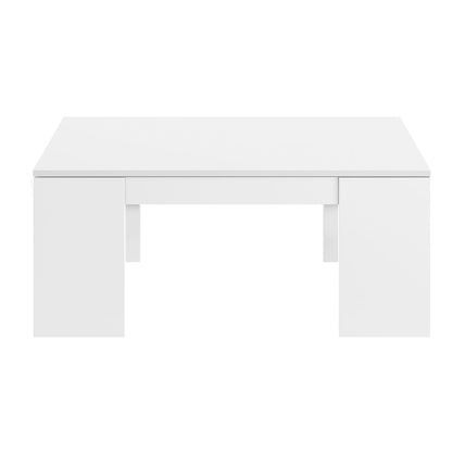 MESA DE CENTRO  ELEVABLE BLANCO LACADO