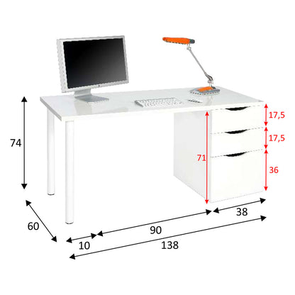 ESCRITORIO CON CAJONES BLANCO