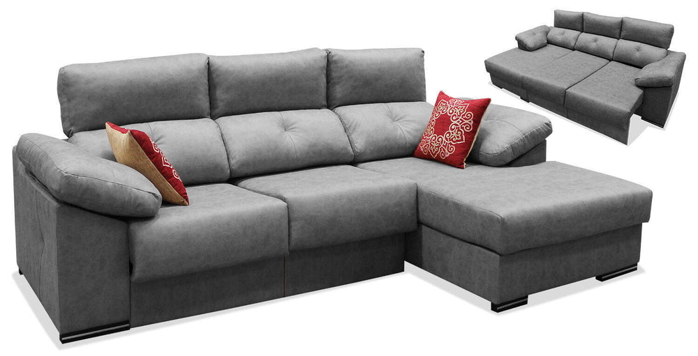 SOFA CHAISELONGUE 240CM. 3 ASIENTOS