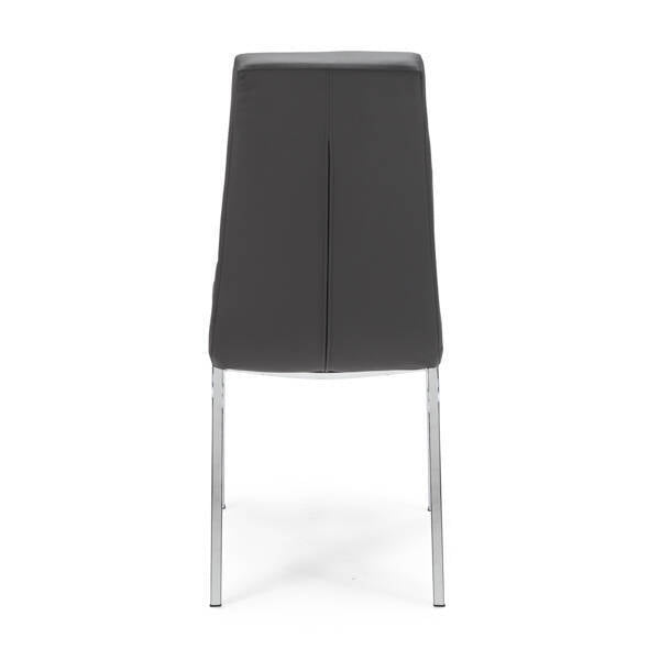 SILLA DE COMEDOR ALEXIA GRIS OSCURO POLIPIEL