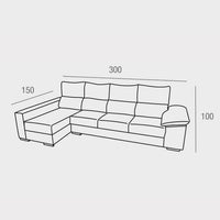 SOFA CHAISELONGUE 300cm LEON