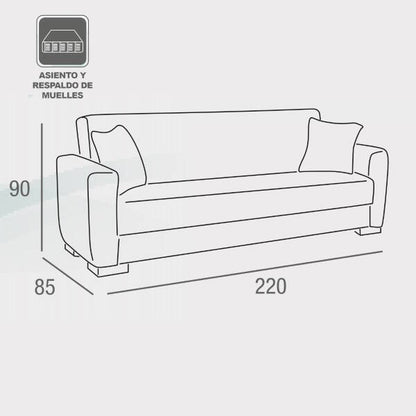 SOFA CAMA TERRA CON ALMACENAJE MARRON 220cm