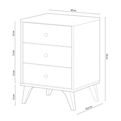 MESITA DE NOCHE BLANCA  NORDICA