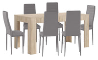 MESA DE COMEDOR EXTENSIBLE CON 6 SILLAS EN POLIPIEL ROYAL