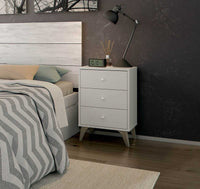 MESITA DE NOCHE BLANCA  NORDICA
