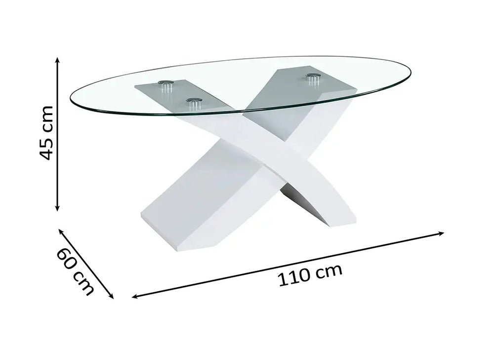 MESA DE CENTRO NERCY  CRISTAL TEMPLADO