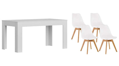 CONJUNTO MESA DE COMEDOR O COCINA CON 4 SILLAS ESTELA