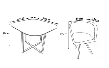 MESA DE CRISTAL TEMPLADO + 4 SILLAS VALENCIA