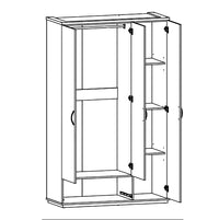 ARMARIO CON ESPEJO  PARA DORMITORIO  120x195x50cm INTY