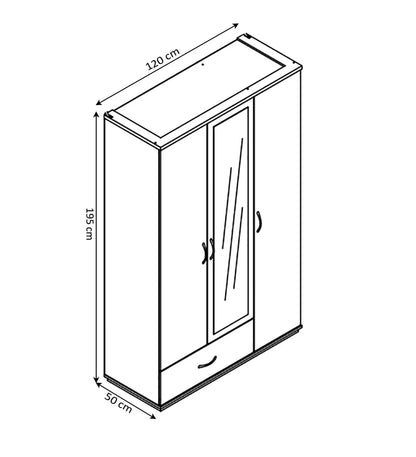 ARMARIO 3 PUERTAS PARA DORMITORIO BLANCO INTY