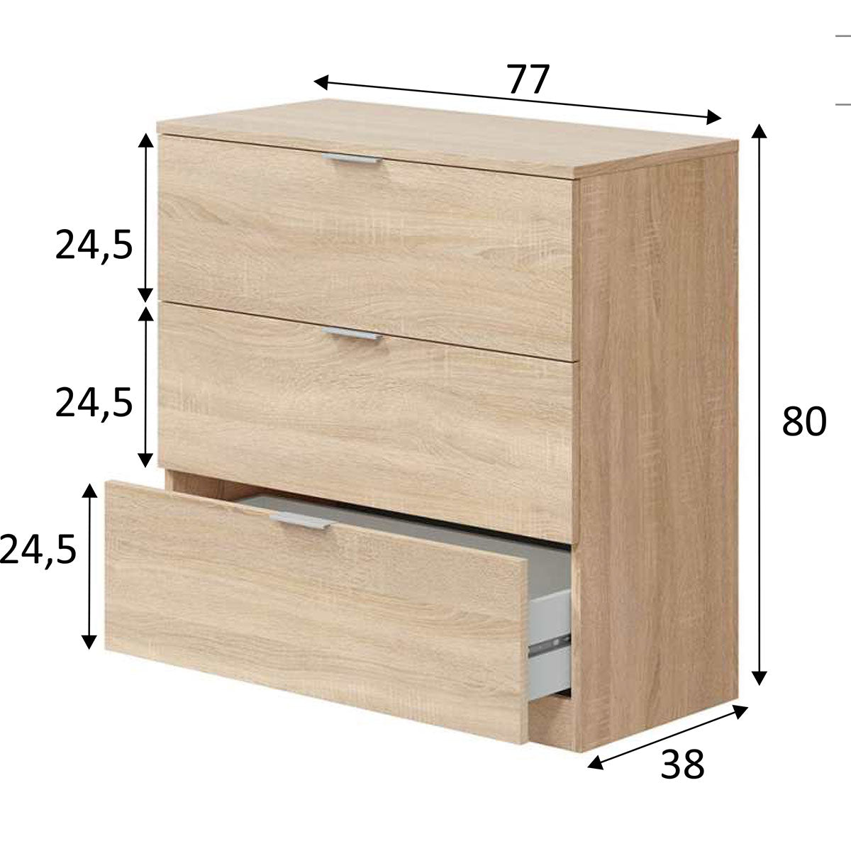 COMODA  3 CAJONES LOW COST