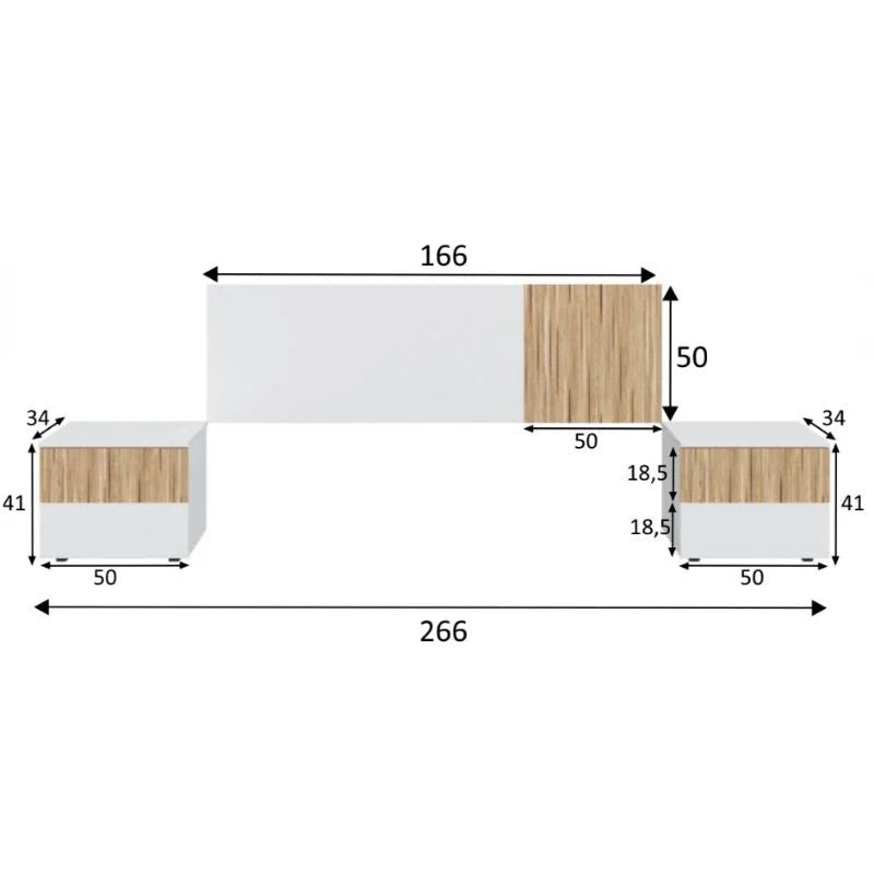 CABECERO DE CAMA CON 2 MESITAS LOFT