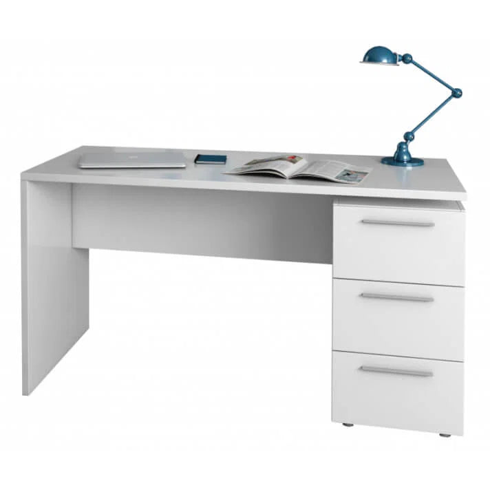 ESCRITORIO BLANCO CON 3 CAJONES 138CM