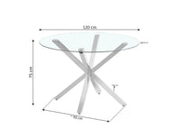 MESA DE COMEDOR REDONDA DE CRISTAL TEMPLADO Z