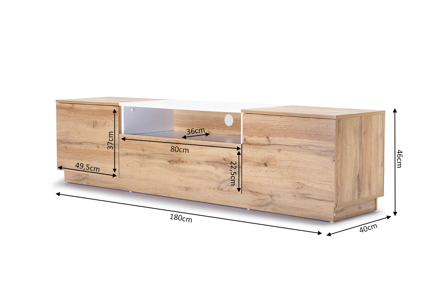 MUEBLE TV MODERNO CON PUERTAS Y CAJON ADA 180CM