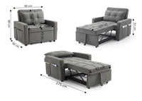 SOFÁ CAMA INDIVIDUAL MODERNO Y COMPACTO 90X90 CM | MÁXIMO CONFORT Y DISEÑO ELEGANTE PARA ESPACIOS PEQUEÑOS CAM
