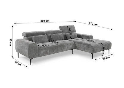 SOFA CHAISELONGUE MODERNO CAEL 260CM