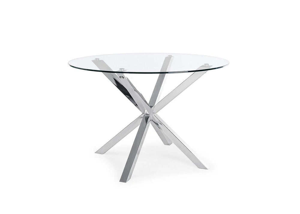 MESA DE COMEDOR REDONDA DE CRISTAL TEMPLADO Z