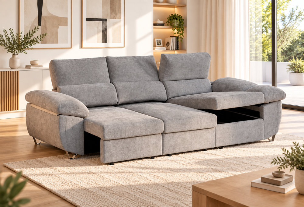 SOFA CHAISELONGUE CAMA 265cm CON ARCON VERONA