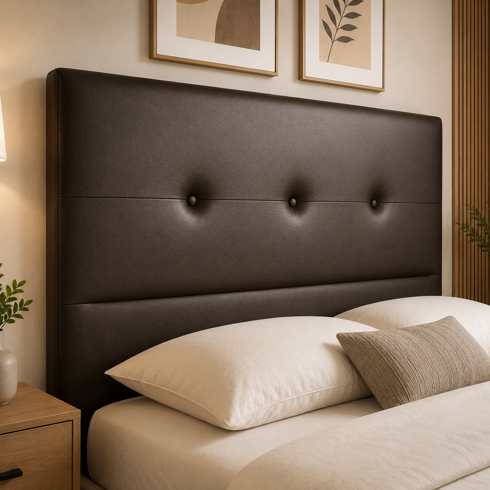 Cabecero Tapizado Polipiel Chocolate 160x120x8 cm | Elegancia y Confort para tu Dormitorio