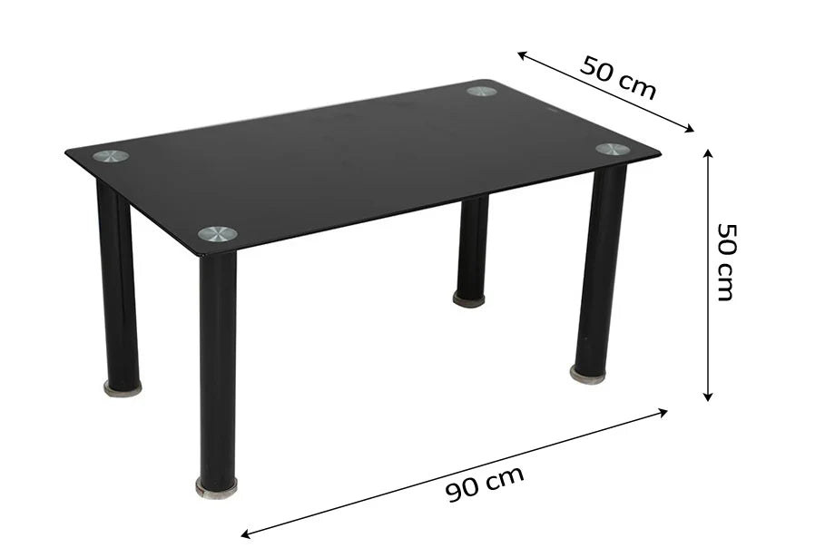 mesa de cristal negro