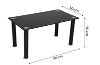 mesa de cristal negro