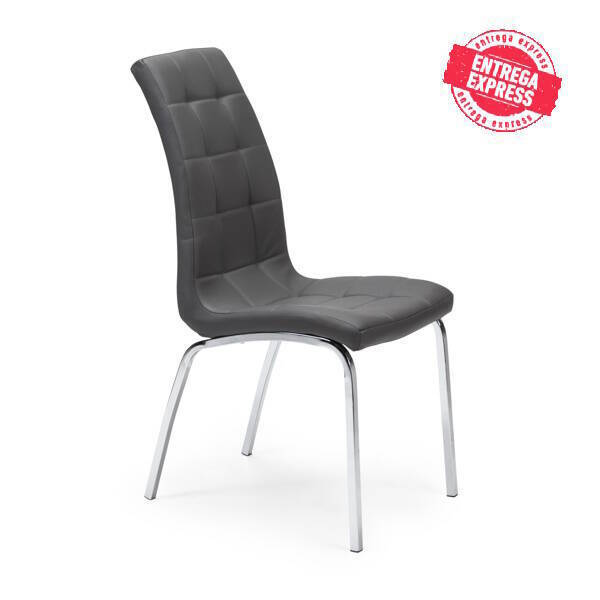 SILLA DE COMEDOR ALEXIA GRIS OSCURO POLIPIEL
