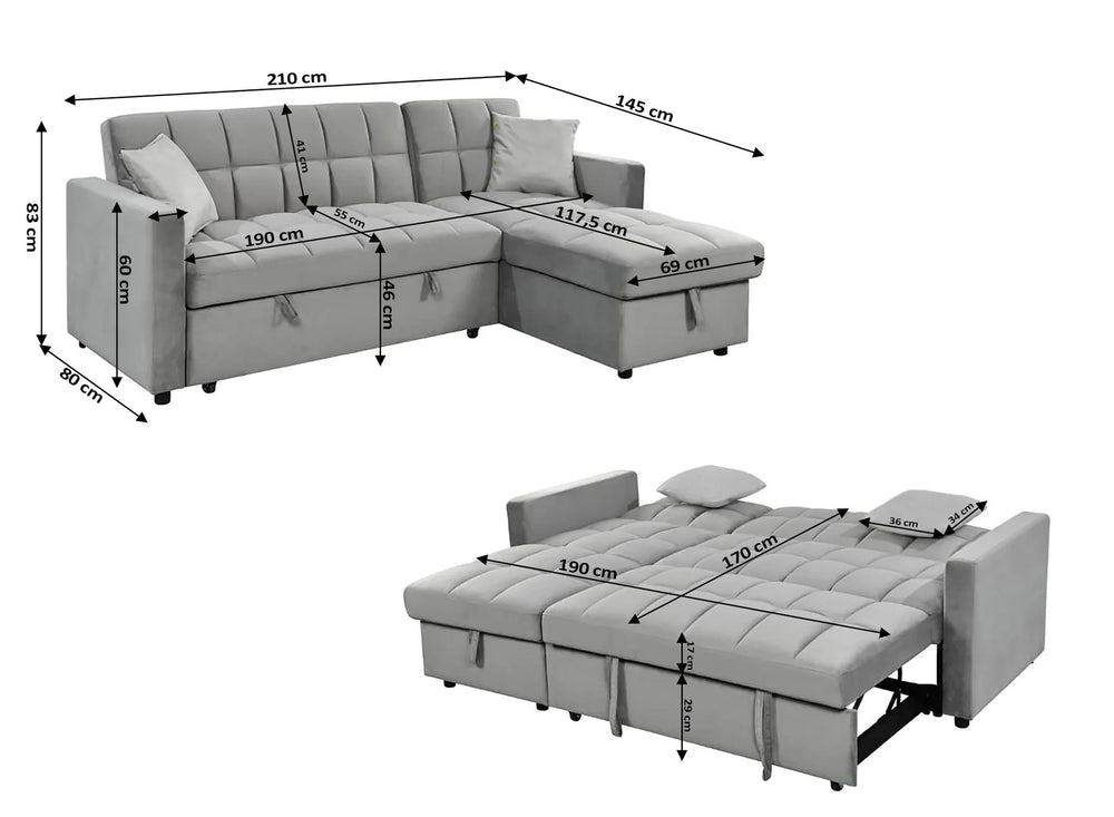 SOFA CAMA CHAISELONGUE MERLIN 210cm