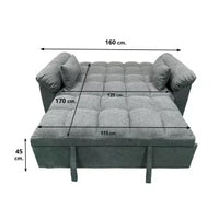 SOFA CAMA PEQUEÑO GRIS 160CM GIJON
