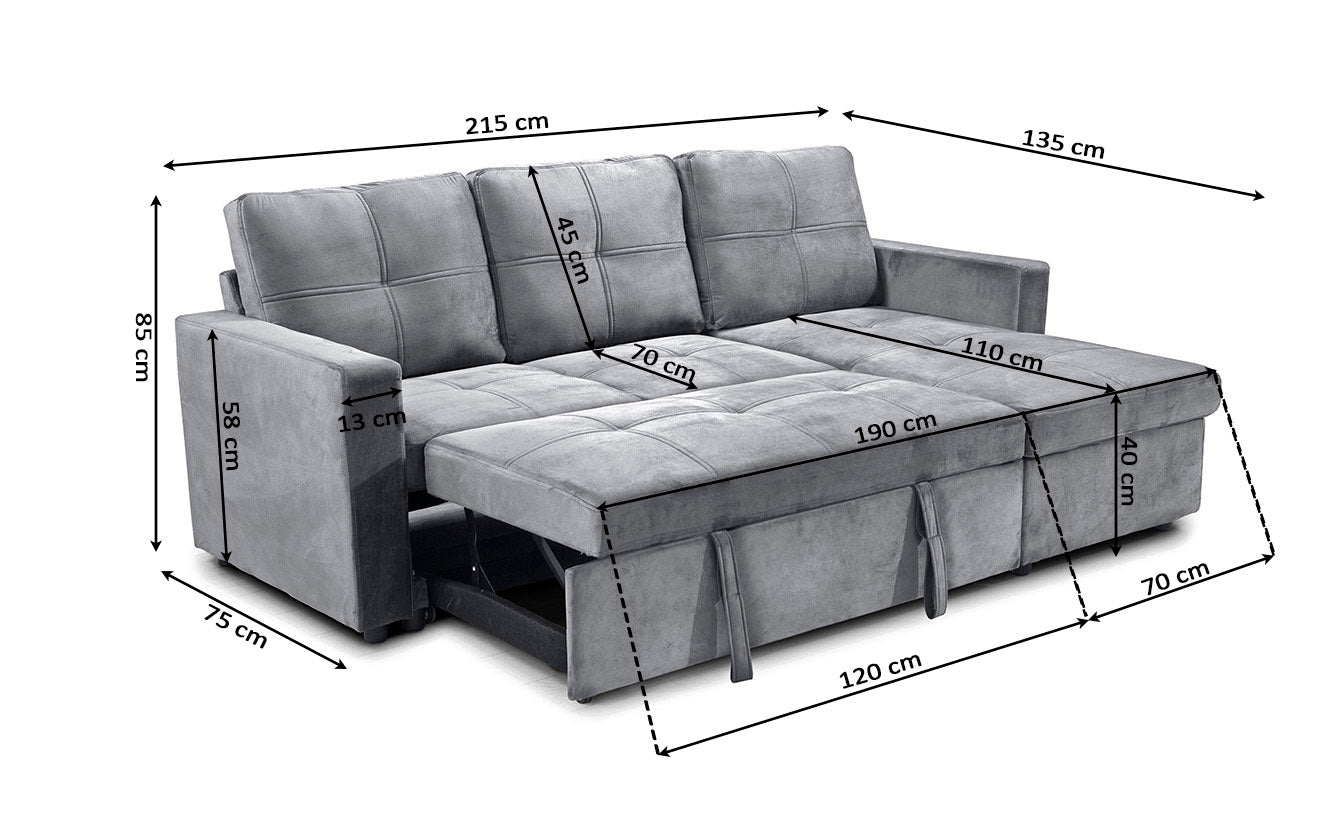 SOFA CAMA CHAISELONGUE 2,15x135 PAULA