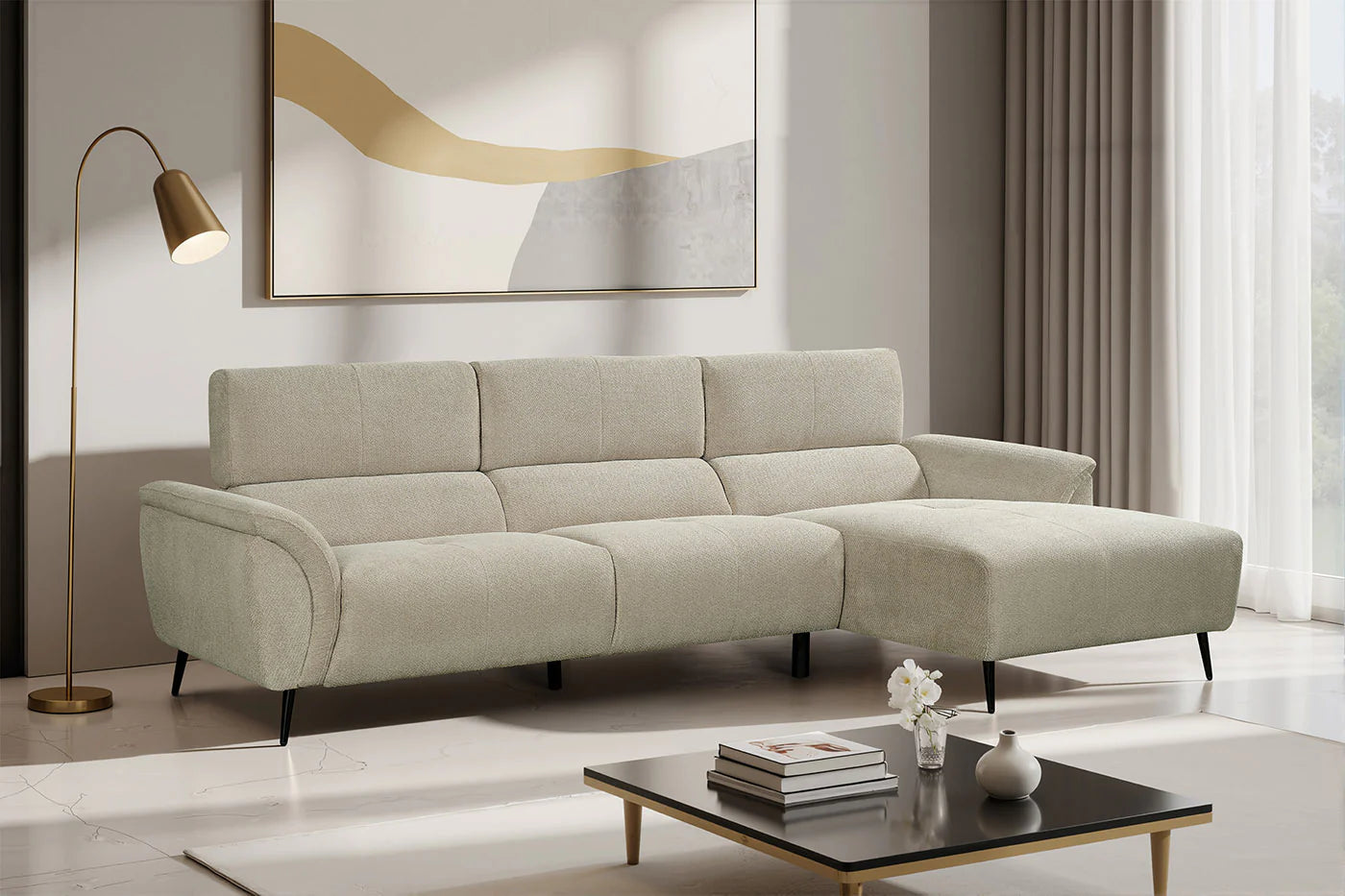 SOFA CHAISE LONGUE MAD 284 cm | Sofá Moderno y Acogedor para Casa